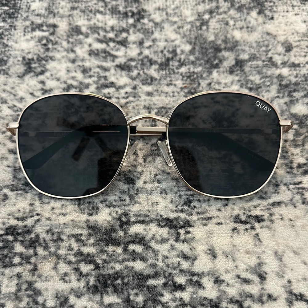 Quay Black Square Sunglasses